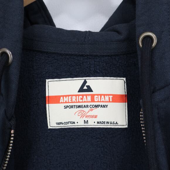 American Giant Women's Classic Full Zip Cotton Hoodie Black Size Medium - Picture 3 of 6